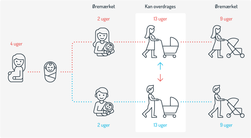 Grafik der viser øremærket barsel